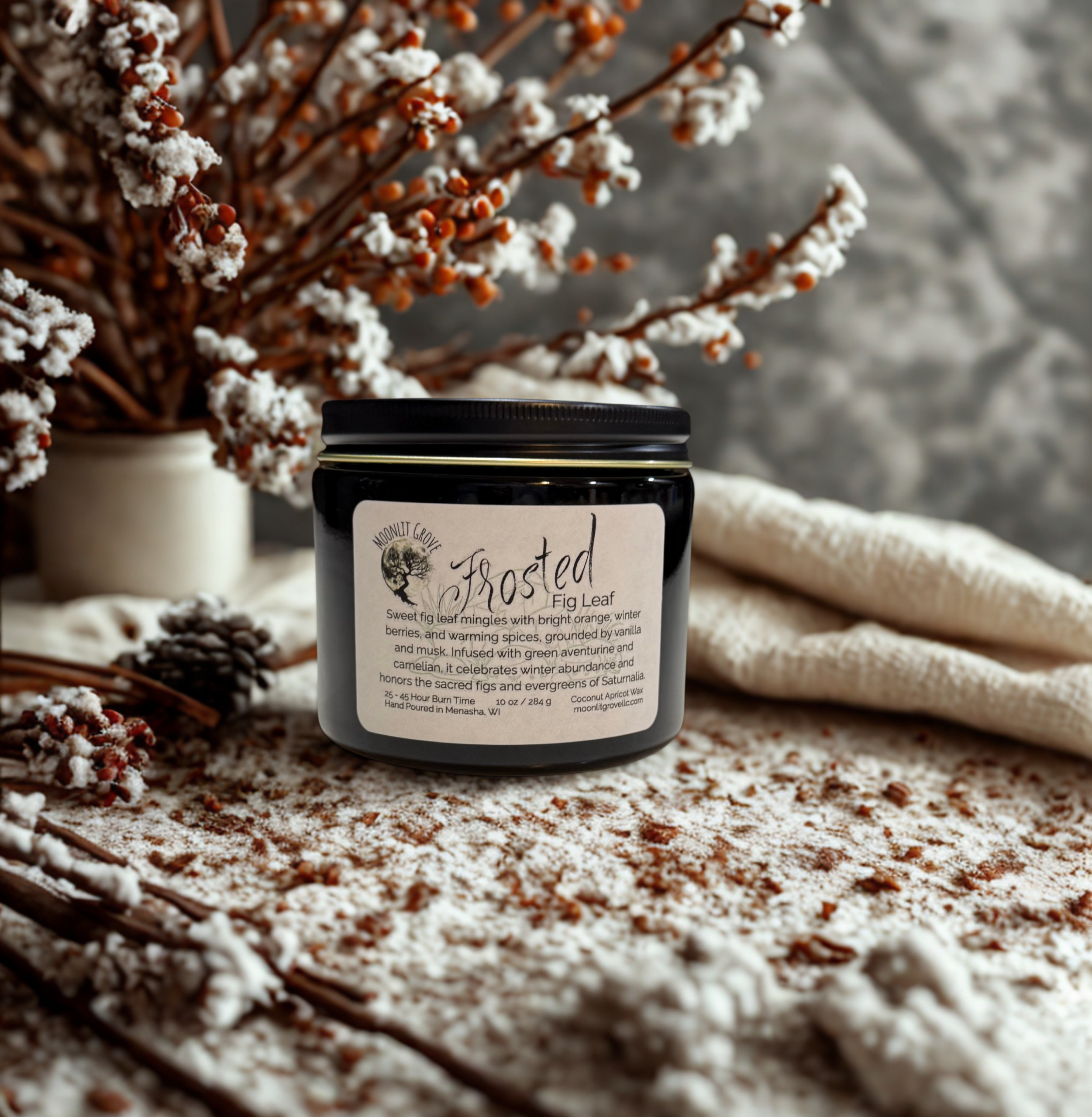 Frosted Fig Leaf 10 oz Candle